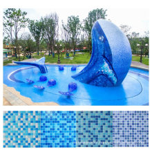 Blue Mix Glass Mosaic Swimming Pool Wall Glass Mosaic Tiles